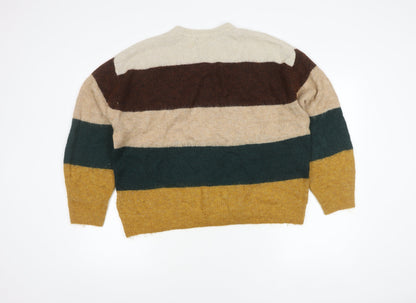 H&M Men's Multicoloured XS Pullover Jumper - Striped