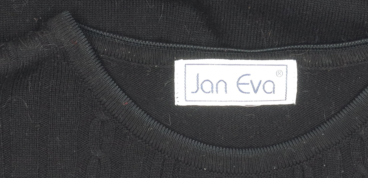 Womens UK Size L Jan Eva Black Pullover Jumper