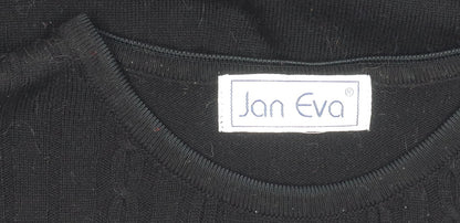 Womens UK Size L Jan Eva Black Pullover Jumper