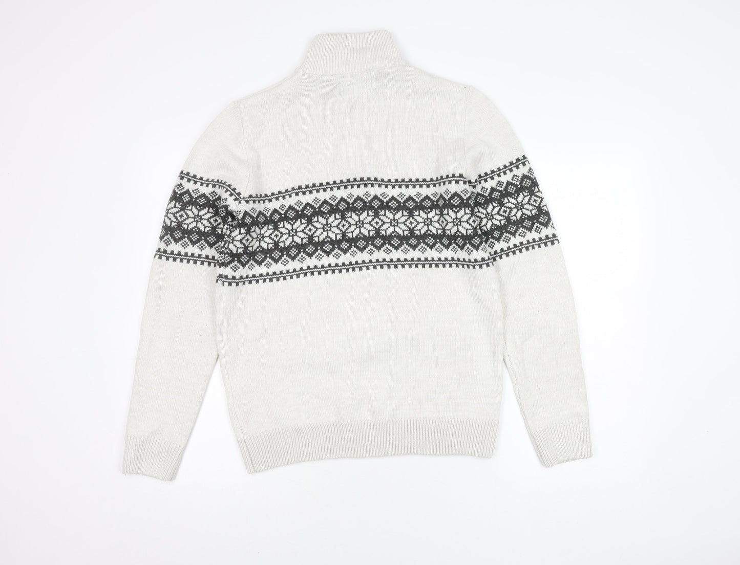 Kensington Eastside Men's White Fair Isle Jumper S