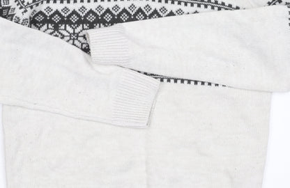 Kensington Eastside Men's White Fair Isle Jumper S