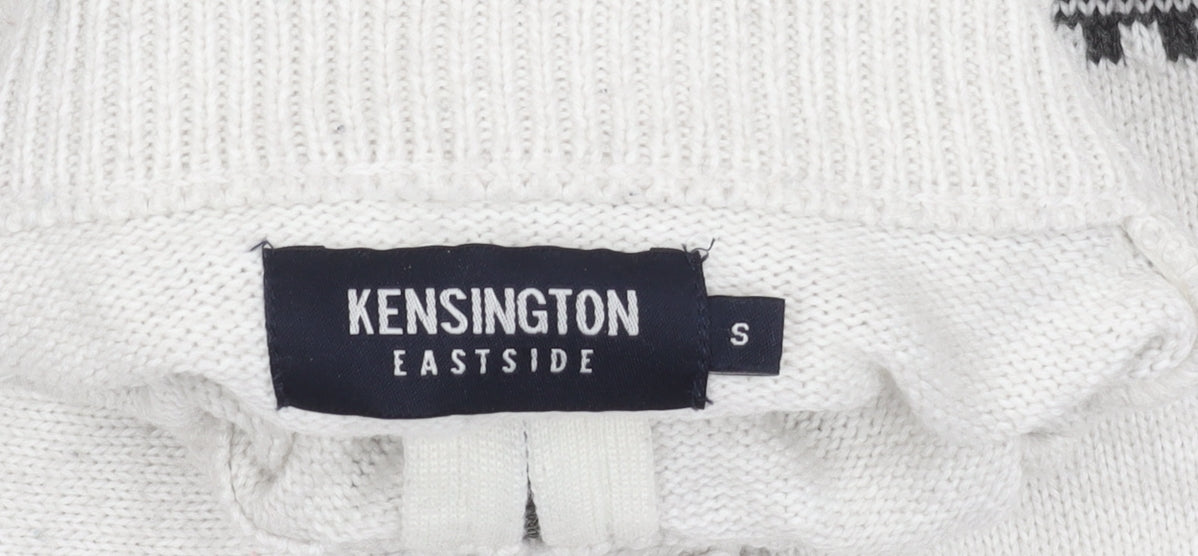 Kensington Eastside Men's White Fair Isle Jumper S