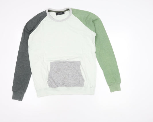 Pull & Bear Men's Multicoloured Pullover Jumper, S