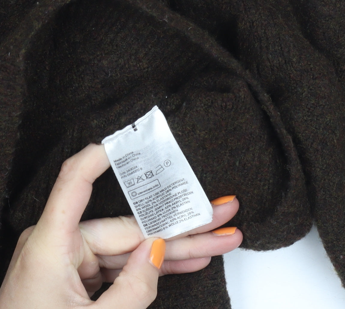 H&M Men's Brown Cable-Knit Pullover - Size M