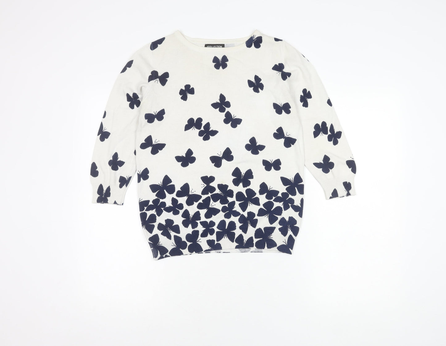 Womens UK Size 12 Debenhams White Pullover Jumper