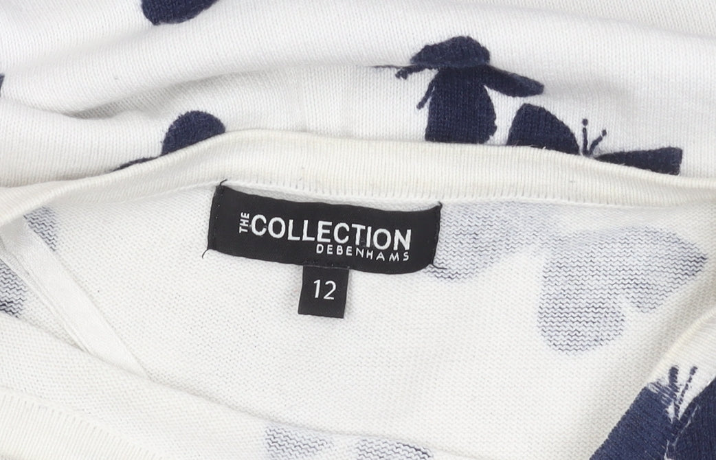 Womens UK Size 12 Debenhams White Pullover Jumper