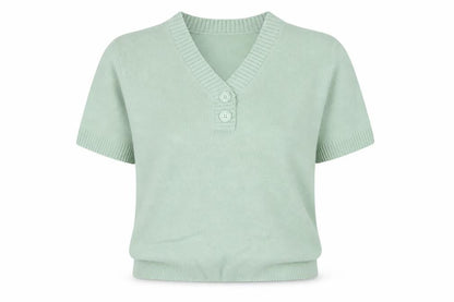 Womens UK Size M Damart Green Basic Button-Up