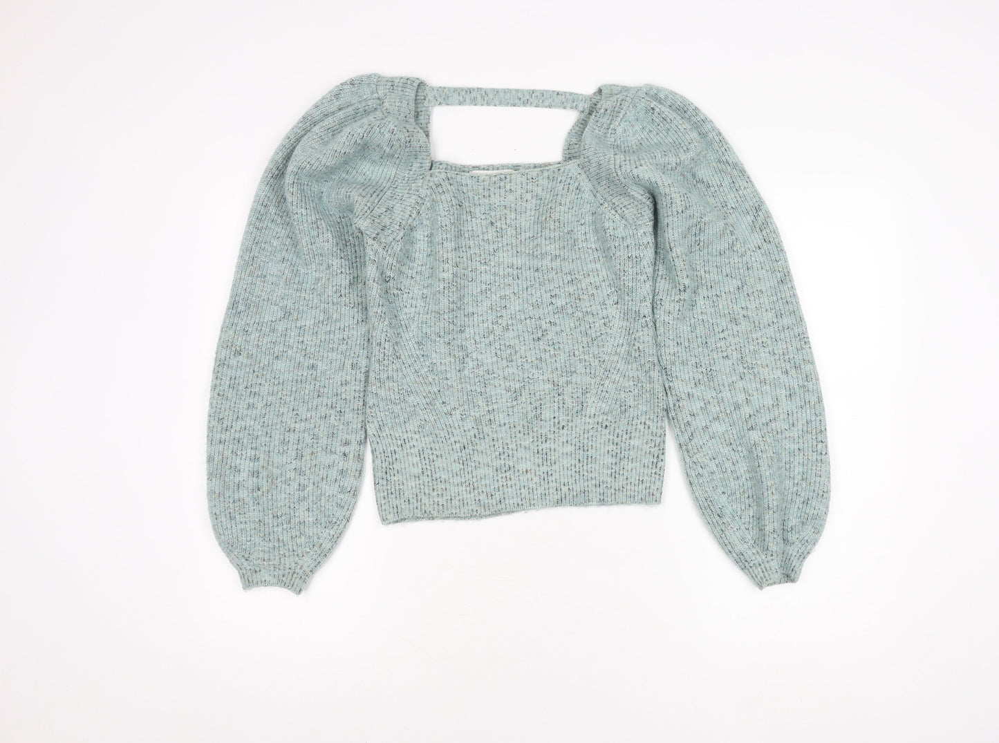 JustFab Women's Blue Square Neck Jumper, Size S