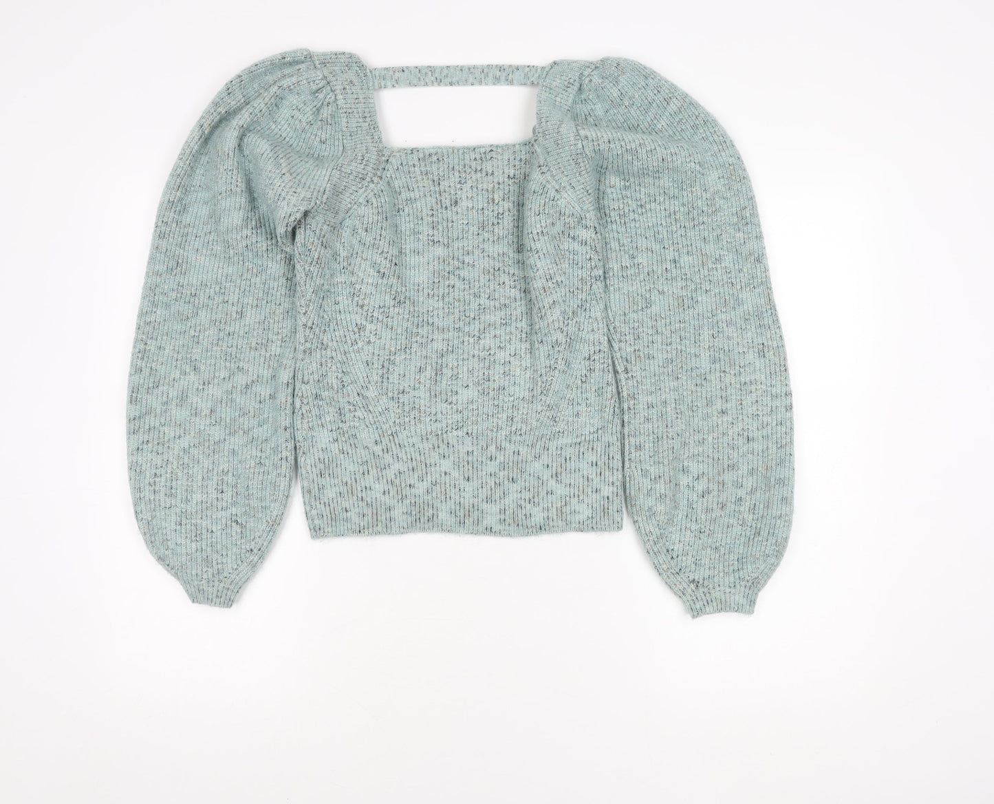JustFab Women's Blue Square Neck Jumper, Size S