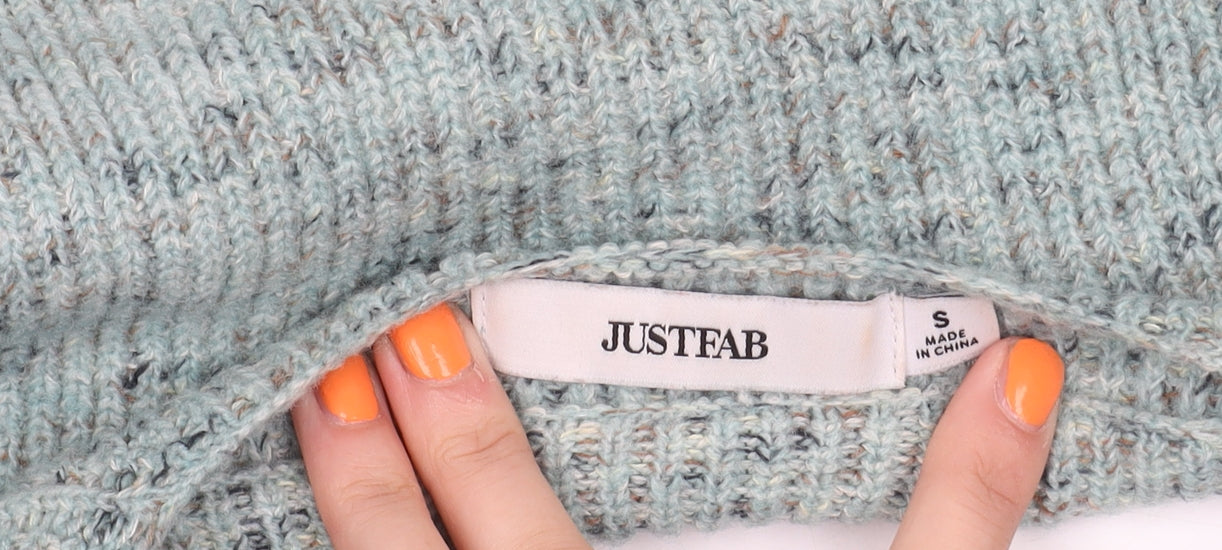 JustFab Women's Blue Square Neck Jumper, Size S