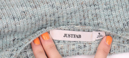 JustFab Women's Blue Square Neck Jumper, Size S