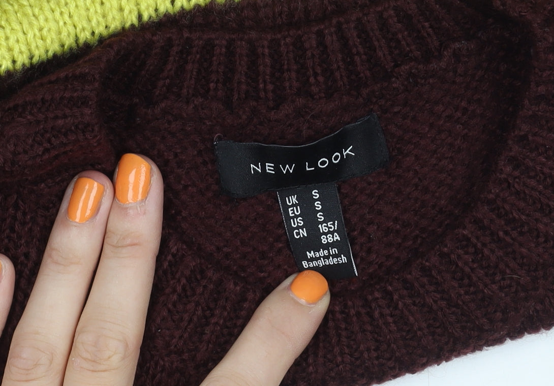 Womens UK Size S New Look Multicoloured Pullover Jumper