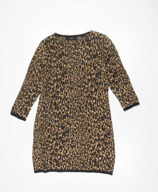 Next Women's Brown Animal Print Dress Size 10