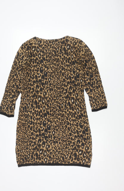 Next Women's Brown Animal Print Dress Size 10
