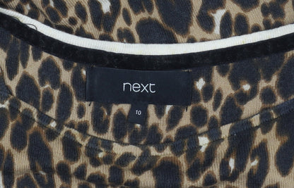 Next Women's Brown Animal Print Dress Size 10