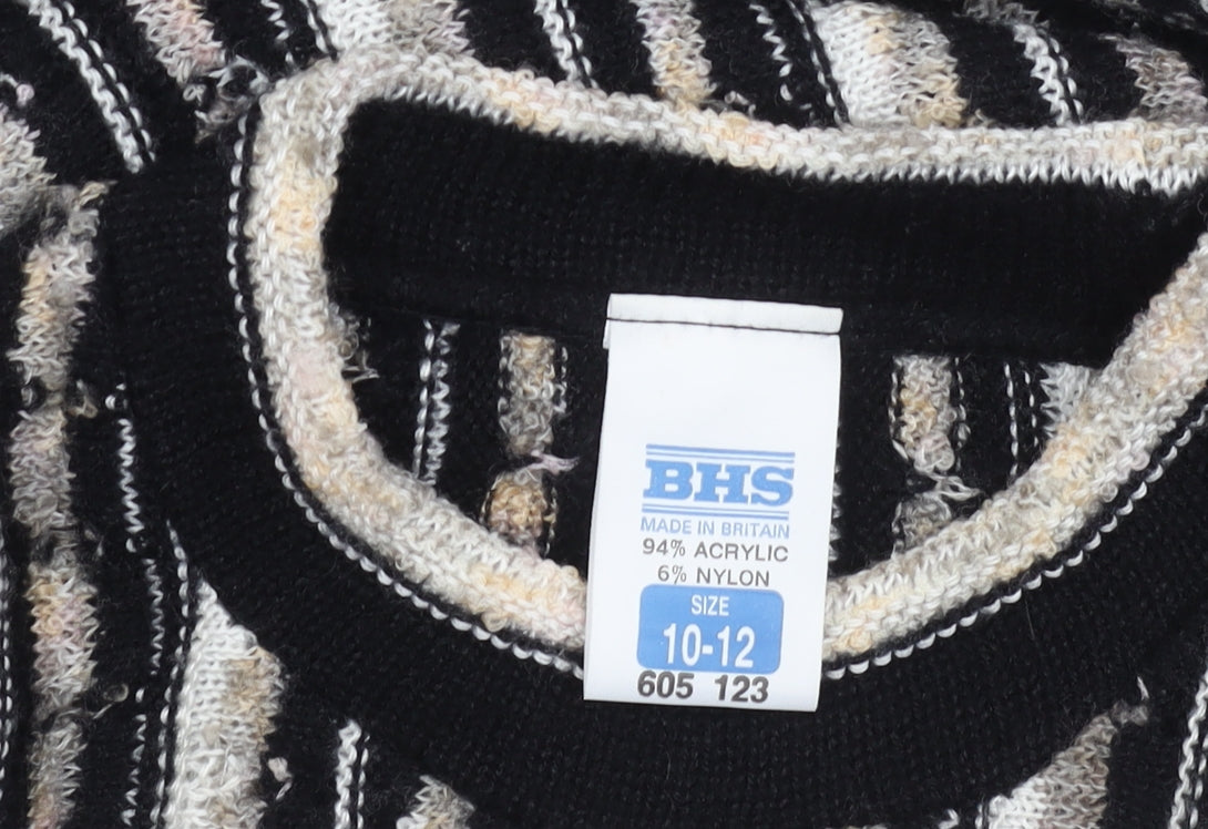 Womens UK Size 10 BHS Black Pullover Jumper