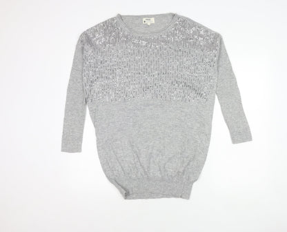 Womens UK Size 10 NEXT Grey Pullover Jumper