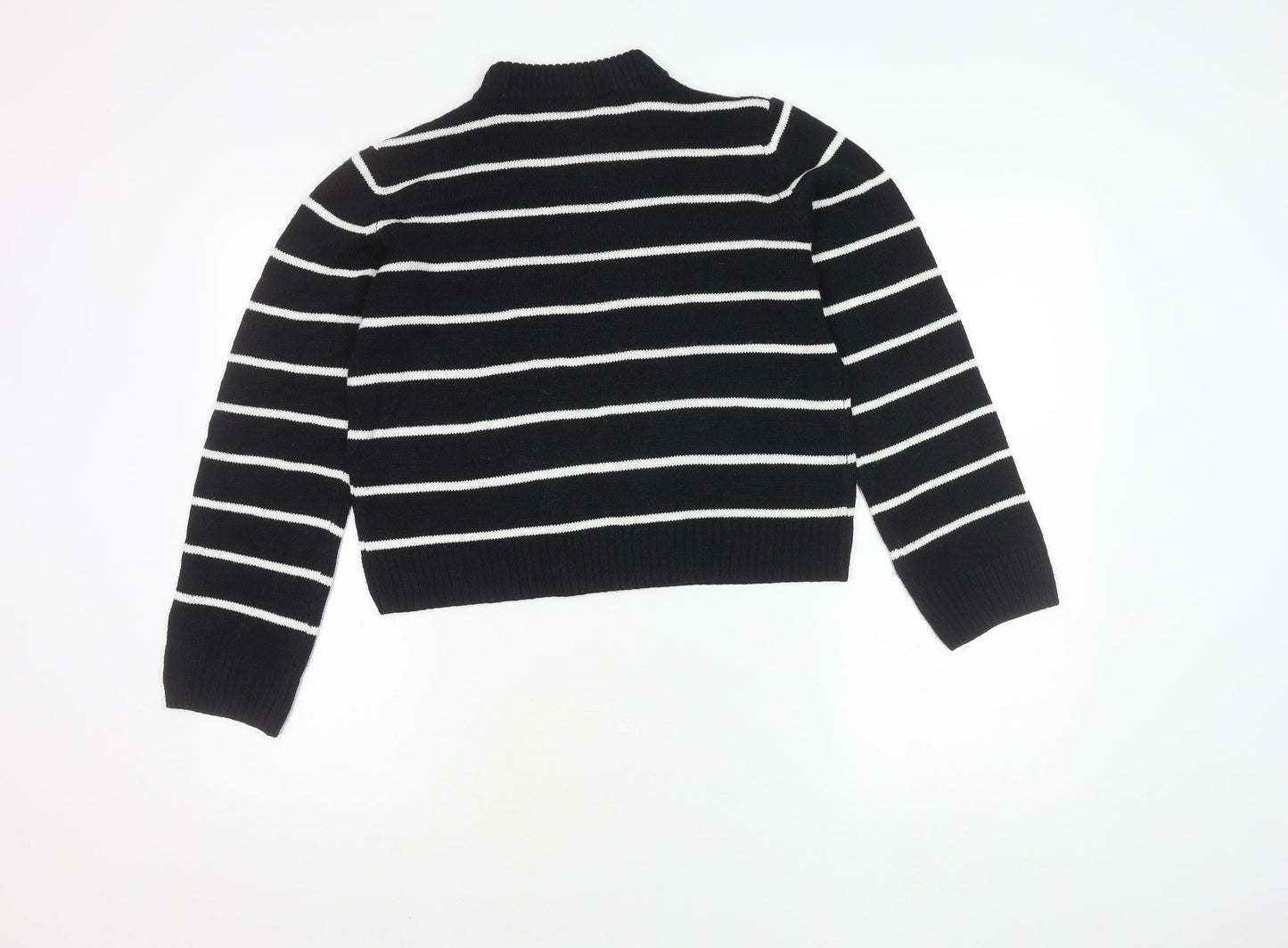H&M Unisex Kids Black Striped Pullover Jumper - Size 14 Years