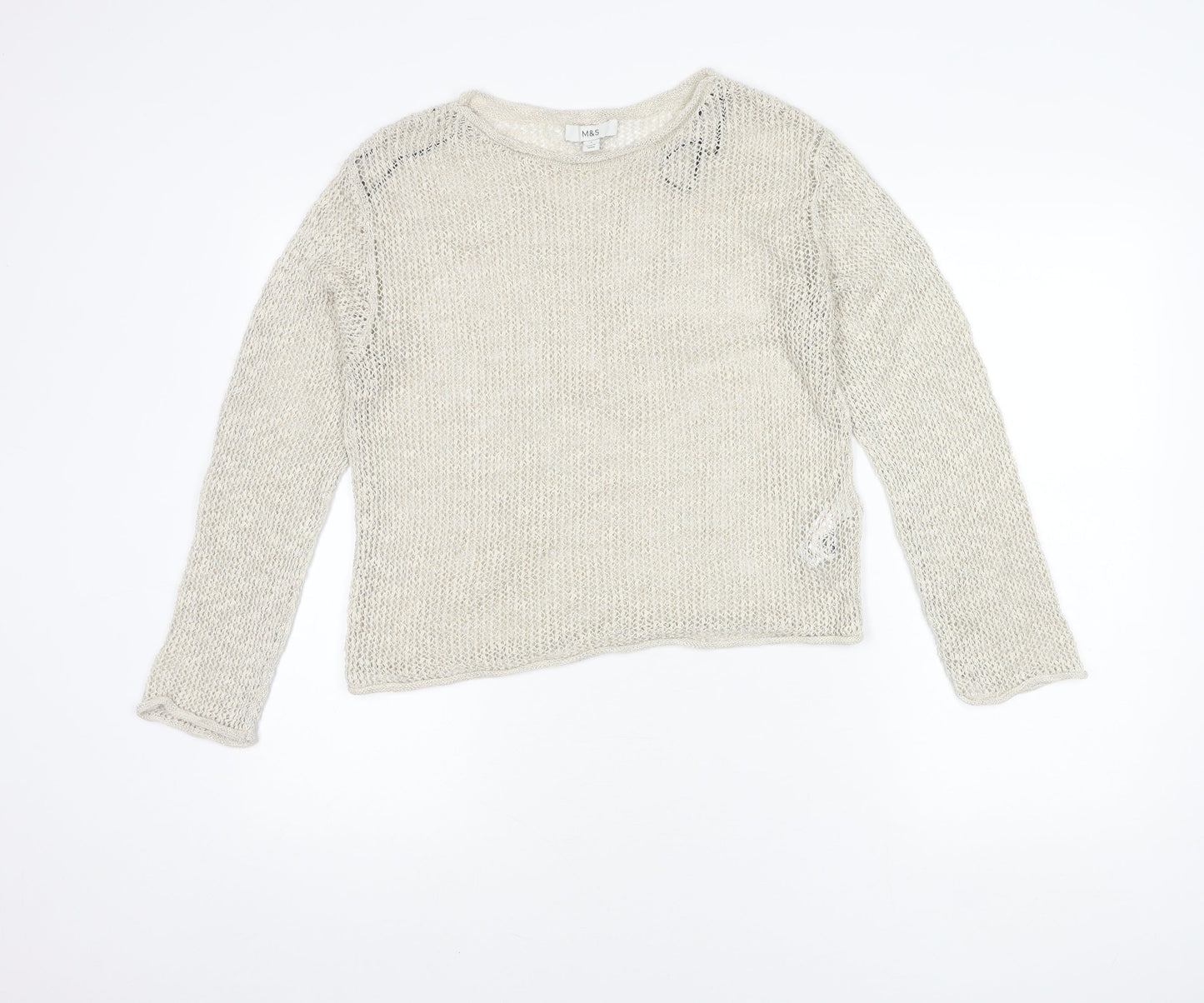 Womens UK Size S Marks and Spencer Beige Pullover Jumper