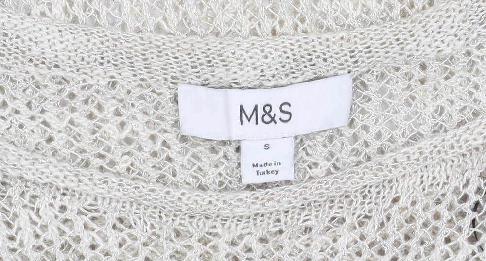Womens UK Size S Marks and Spencer Beige Pullover Jumper