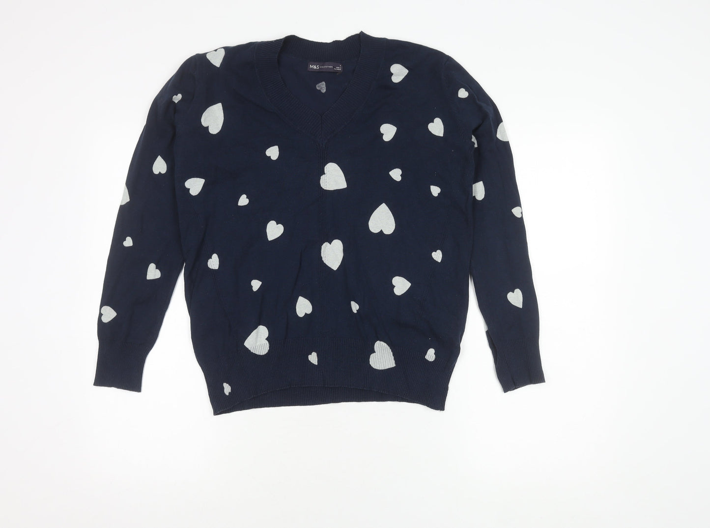 Womens UK Size S Marks and Spencer Blue Pullover Jumper