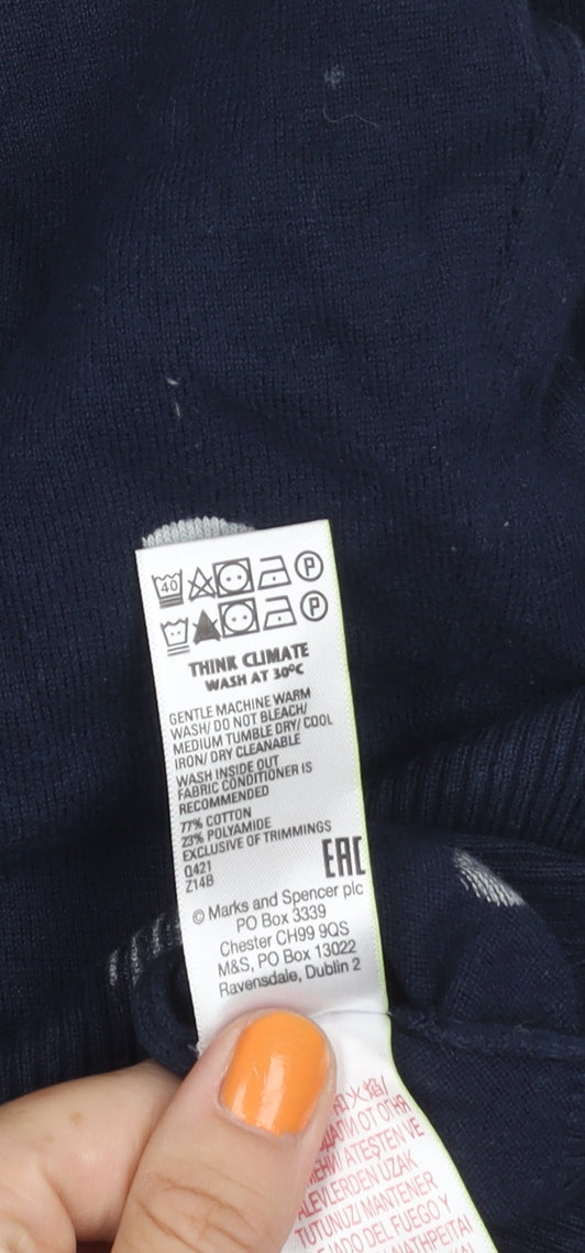 Womens UK Size S Marks and Spencer Blue Pullover Jumper
