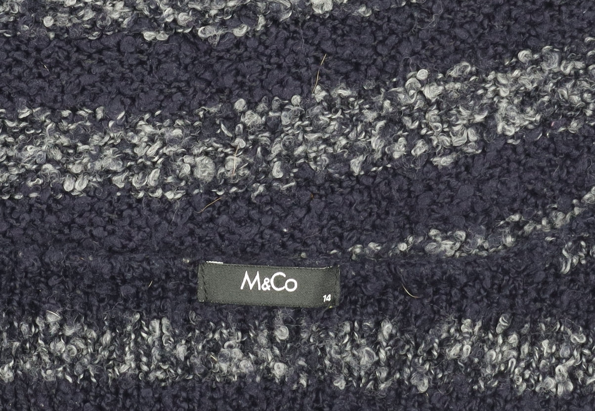 Womens UK Size 14 M&Co Blue Pullover Jumper