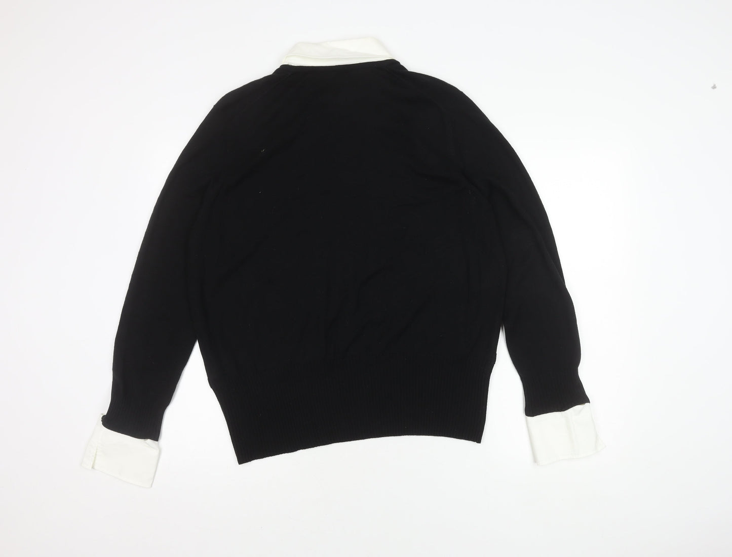 Basler Women's Black Wrap Top Size 18 Collared Jumper