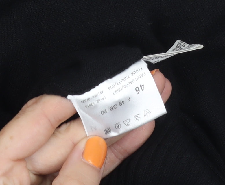 Basler Women's Black Wrap Top Size 18 Collared Jumper