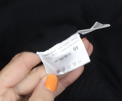 Basler Women's Black Wrap Top Size 18 Collared Jumper