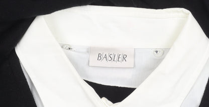 Basler Women's Black Wrap Top Size 18 Collared Jumper