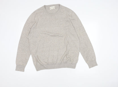 Marks and Spencer Men's Beige Cotton Pullover Jumper L