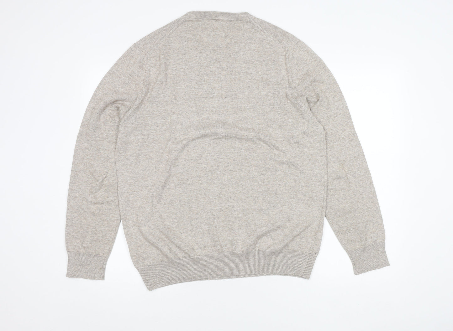 Marks and Spencer Men's Beige Cotton Pullover Jumper L