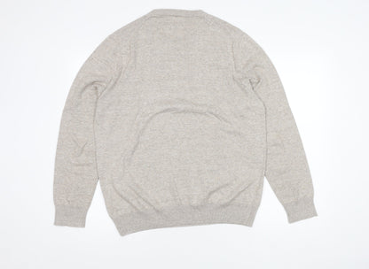 Marks and Spencer Men's Beige Cotton Pullover Jumper L