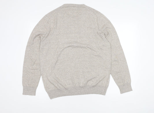 Marks and Spencer Men's Beige Cotton Pullover Jumper L