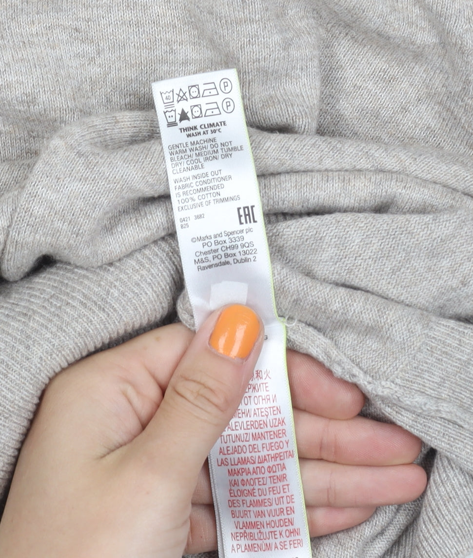 Marks and Spencer Men's Beige Cotton Pullover Jumper L