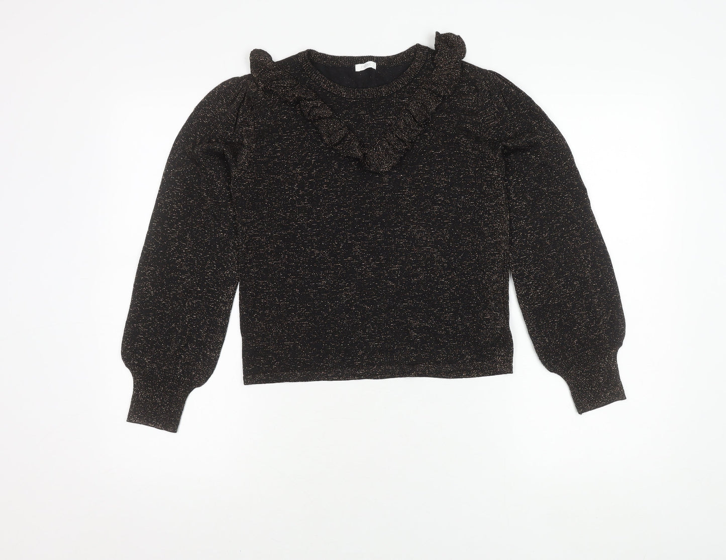 Next Girls Black Glitter Jumper, Size 11yrs, Pullover Style