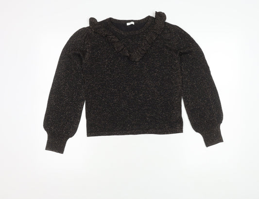 Next Girls Black Glitter Jumper, Size 11yrs, Pullover Style