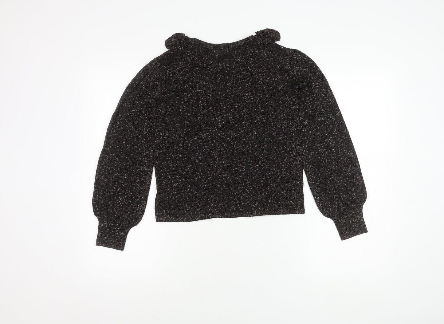 Next Girls Black Glitter Jumper, Size 11yrs, Pullover Style