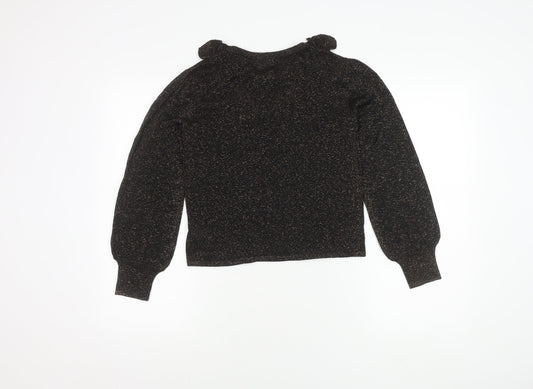 Next Girls Black Glitter Jumper, Size 11yrs, Pullover Style