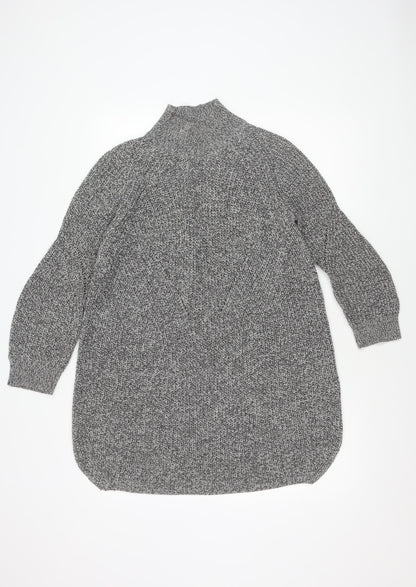 Topshop Women's Grey Chunky-Knit Acrylic Jumper, Size 8