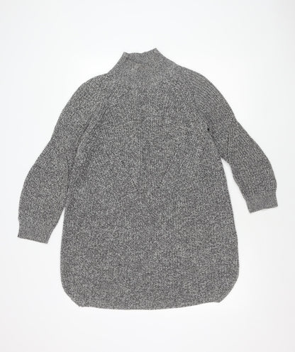Topshop Women's Grey Chunky-Knit Acrylic Jumper, Size 8