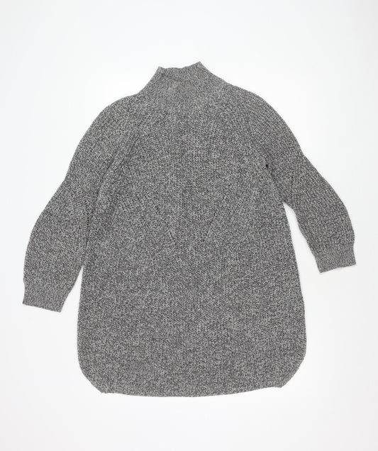 Topshop Women's Grey Chunky-Knit Acrylic Jumper, Size 8