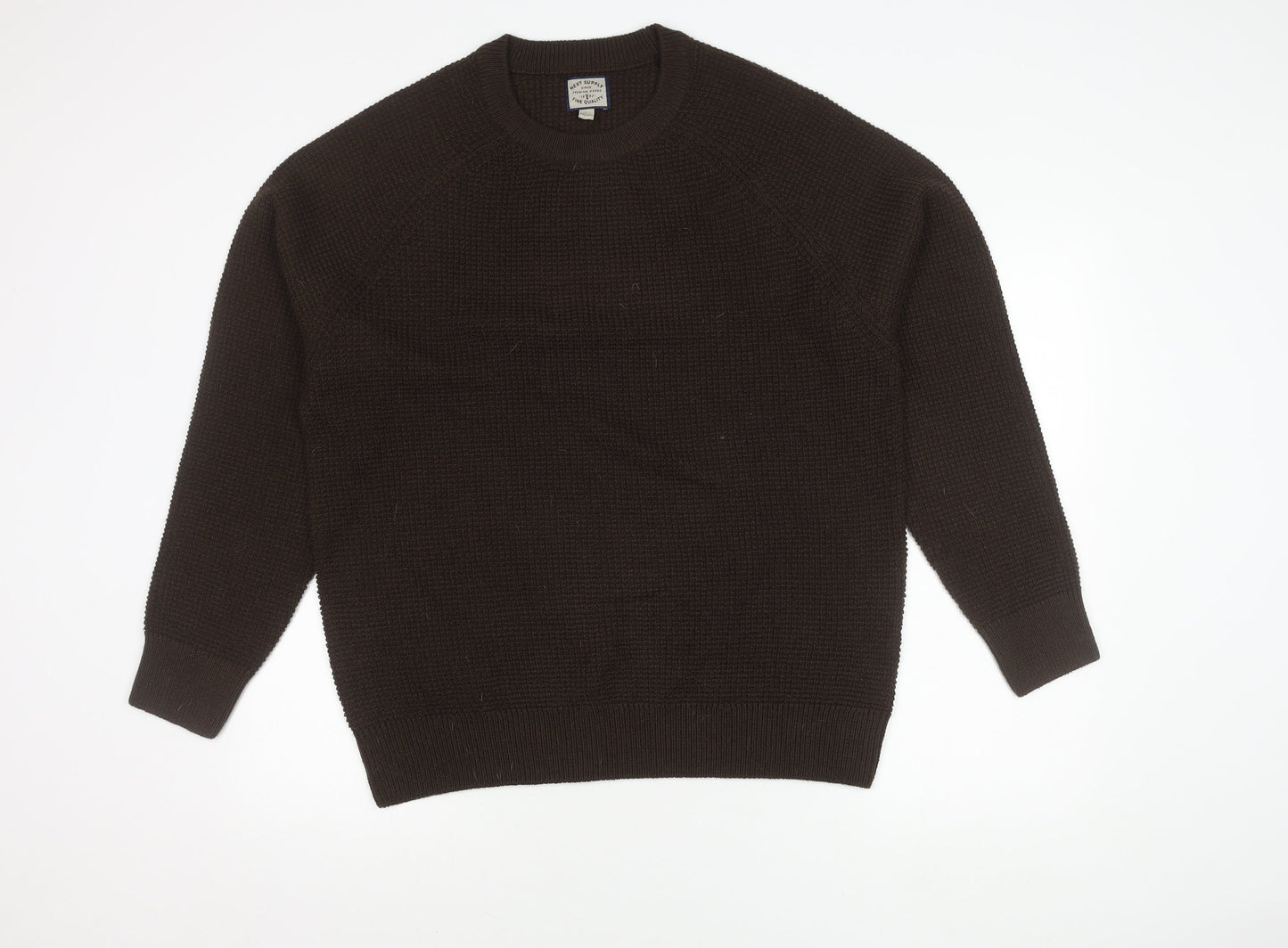 NEXT Men's Brown Pullover Waffle-Knit Jumper L