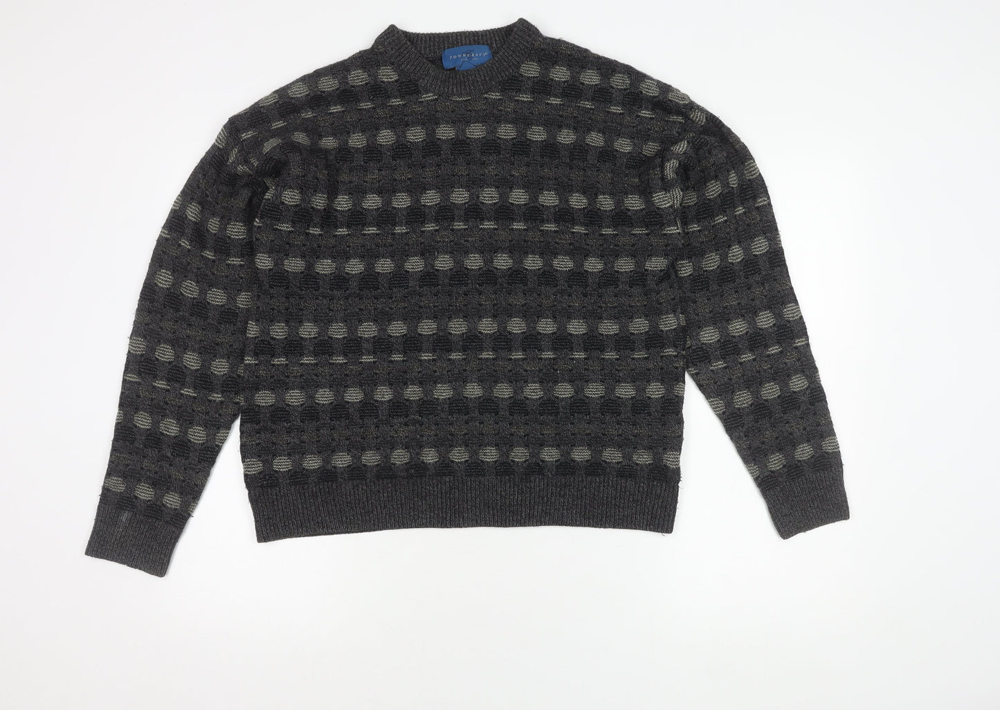 Towncraft Men's Grey Geometric Pullover Jumper S