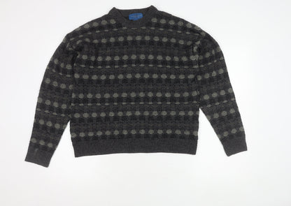 Towncraft Men's Grey Geometric Pullover Jumper S