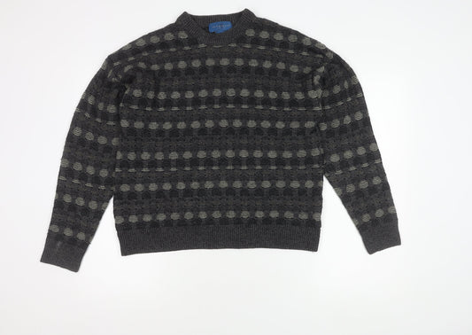 Towncraft Men's Grey Geometric Pullover Jumper S