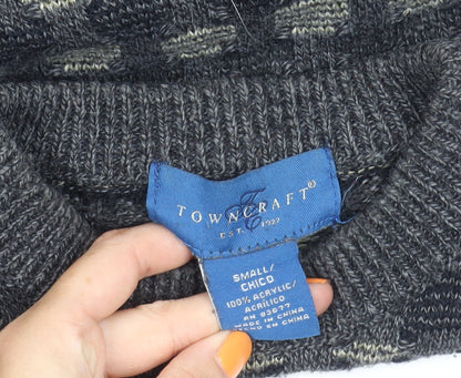 Towncraft Men's Grey Geometric Pullover Jumper S