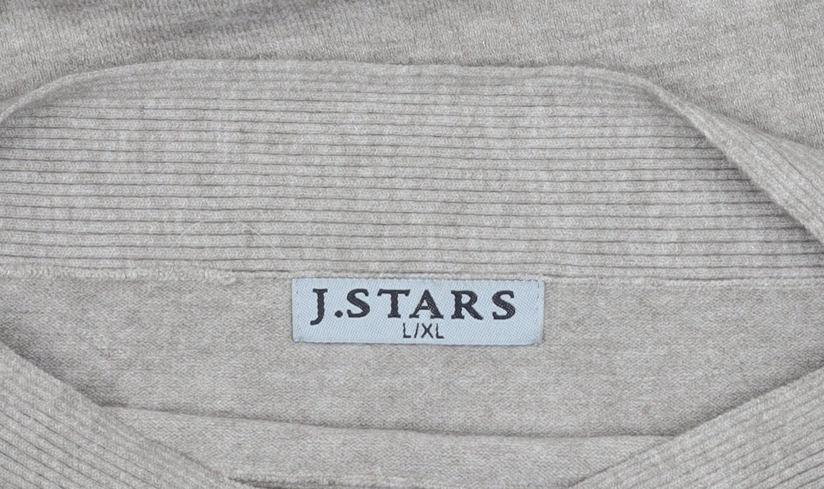 J.STARS Women's Beige Pullover Jumper, Size L, Long Sleeve