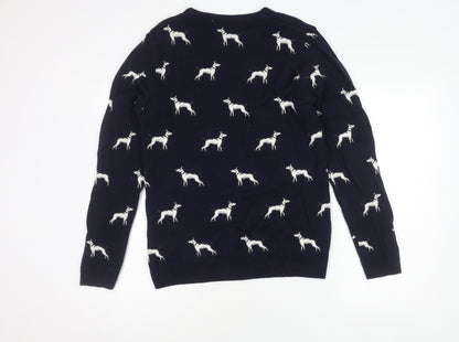 River Island Men's Blue M Animal Print Pullover Jumper